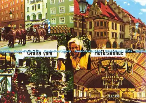 D165289 Grusse Vom Hofbrauhaus. Royal Brewery House. Fritz Witzig. Multi View