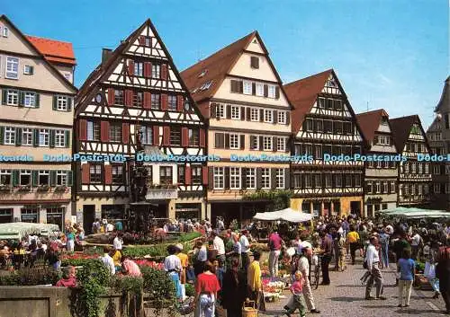 D164120 Tübingen. Universitätsstadt. Marktplatz. Teilpartie. D. Grimmer. W.G.D