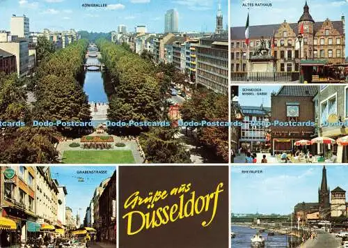 D165343 Gruss aus Düsseldorf. Rheinufer. Rahmel. Multi View