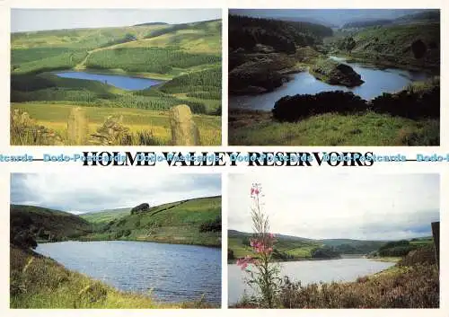 D162033 Holme Valley Reservoirs. Digley. Peter Pedley Postkarten. Multi View