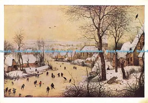 D160739 Brüssel. Sammlung Doctor F. Delporte. Winterlandschaft mit Skatern a