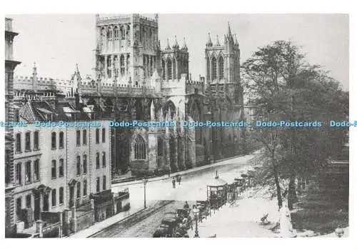 D164189 Kathedrale von Bristol und Königin Statue. Nostalgie-Tinte. Ansichtskarten Altbris