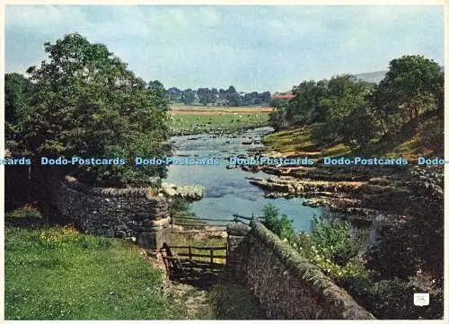 D162038 Yorkshire. The River Wharfe in Grassington. Walter Scott