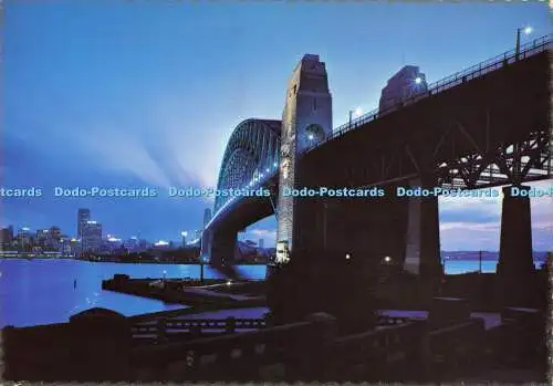 D162067 N.S.W. Sydney Harbour Bridge bei Nacht. Garrick farbige Postkarten. Uwe S