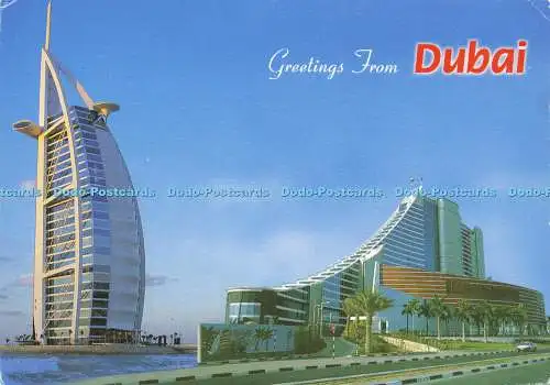 D165550 Grüße aus Dubai. Burj Al Arab und das Jumeirah Beach Hotel. Awni Ha