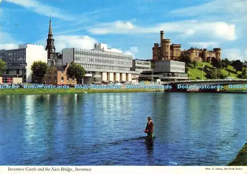 D161052 Inverness. Inverness Castle und die Ness Bridge. John Hinde. E. Ludwig