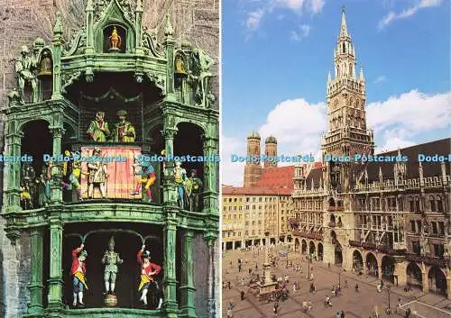 D165784 München. Glockenspiel und das Neue Rathaus. Fritz Witzig. Multi View