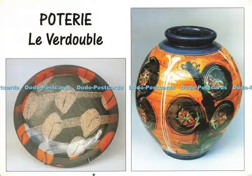 D166837 Poterie. Le Verdouble. Otto Linder. Vase. Terre Vernissee. Nicole Pages.