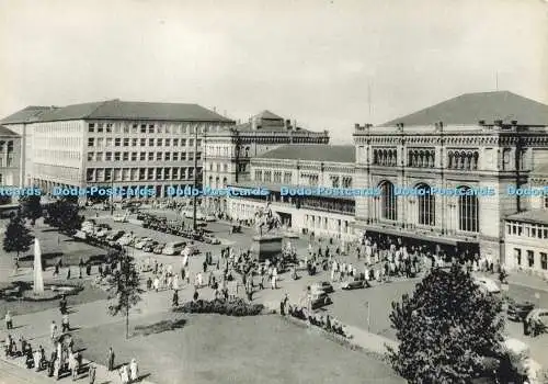 D165923 Hannover. Hauptbahnhof Mit Ernst August Platz. Fotoglanz Karte