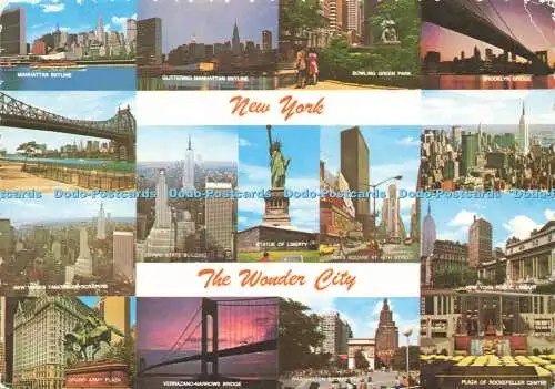 D162625 New York. Die Wunderstadt. Freiheitsstatue. Manhattan Postkarte. Dexte