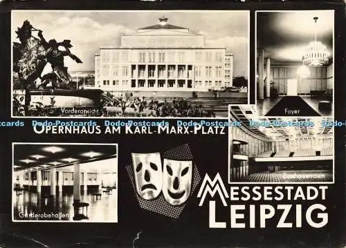 D166961 Opernhaus am Karl Marx Platz. Messestadt Leipzig. Foyer. Reichenbach. RP