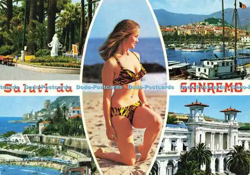 D164888 Saluti da Sanremo. Il Porto. Rivier Vision. 1975. Multi View