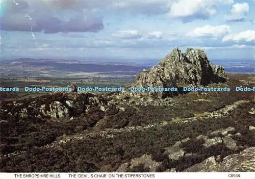 D162770 The Shropshire Hills. Der Teufelsstuhl auf den Stiperstones. Richter. C. 65