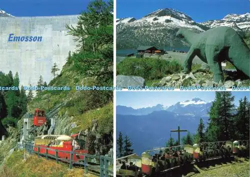 D162776 Emosson. Le Barrage les Trains Touristiques. Darbellay. Multi View