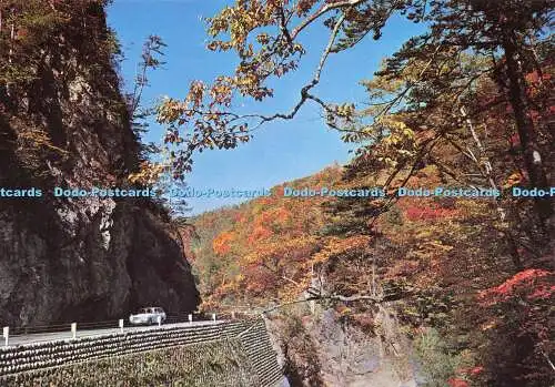 D165008 Japan. Die Straße in der Nähe der Berge. C.P.P