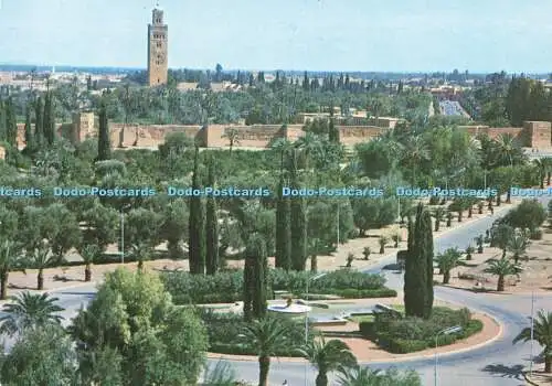 D163020 Marrakesch. Le Rond Point du Casino et la Koutoubia. Diffikit. s.a.r.l