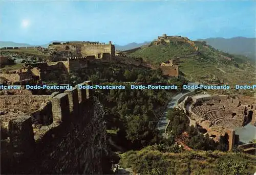 D163024 Sagunto. Valencia. Blick auf das Schloss und das römische Theater. Dura Velasco. N