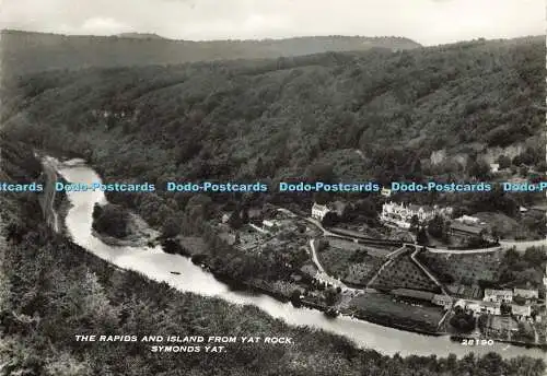 D163035 Symonds Yat. Die Stromschnellen und die Insel von Yat Rock. Harvey Barton. RP