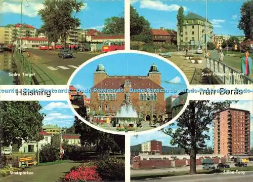 D163071 Halsning. Fran Boras. Radhuset. AB. H. Lindenhag. Multi View