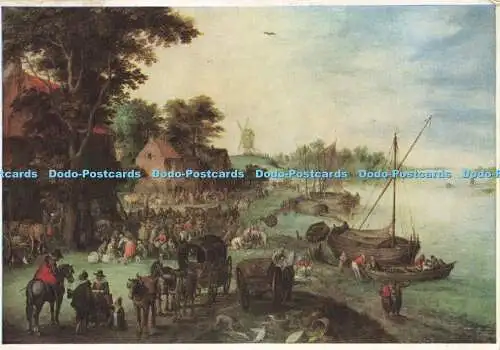 D166435 Coll. Bruce S. Ingram. Fischmarkt in Ufernähe. Jan Brueghel. Die Medi