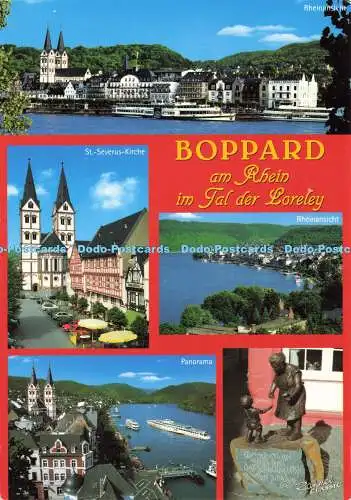 D167418 Boppard am Rhein im Fal der Loreley. St. Severus Kirche. Rahmel. Multi V