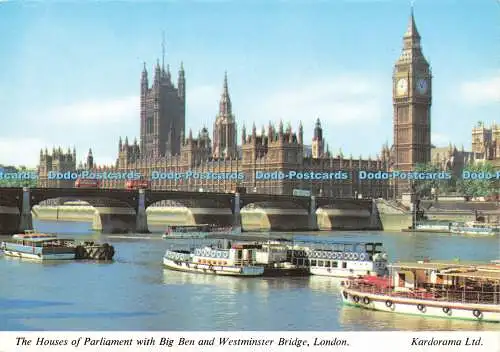 D166576 London. Die Houses of Parliament mit Big Ben und Westminster Bridge. Ka