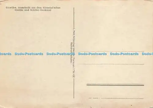D167541 Goethe. Schnitt aus dem Rietschel scheu. Goethe und Schiller Denkmal.