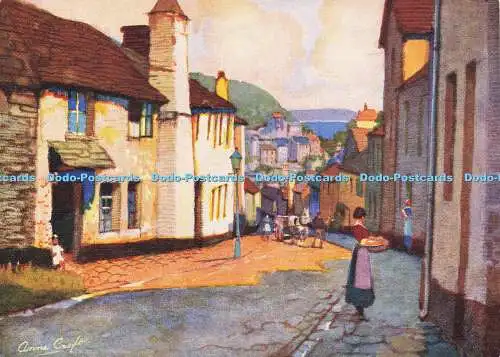 D163300 Looe. West Hill. A. Vivian Mansell. Kunstverlag. Serie. 101. Ein