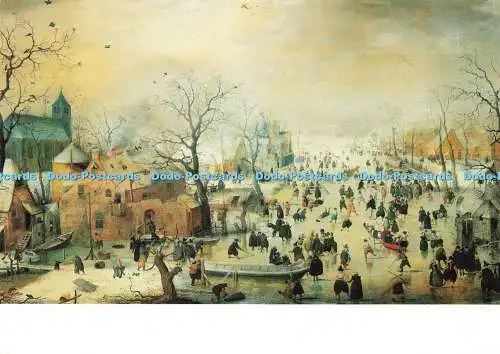 D166623 Rijksmuseum Amsterdam. Winterlandschaft mit Eisläufern. Hendrick Averca