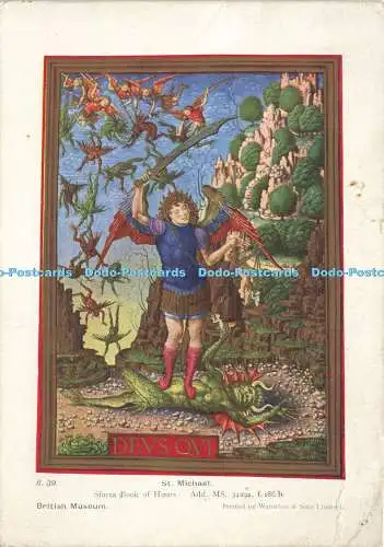 D167600 British Museum. St. Michael. Sforza Stundenbuch. Waterlow