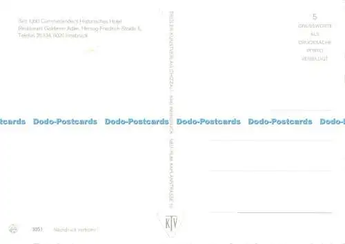 D163565 Innsbruck. Goldener Adler. Goethe Stube. K. T. V. Tiroler Kunstverlag Ch