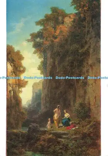 D167976 Landschaft mit badenden Frauen. Carl Spitzweg. F. A. Ackermanns