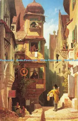 D167977 Der Postbote. Carl Spitzweg. F. A. Ackermanns