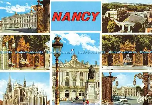 D180049 Nancy. L Hotel de Ville. Le Palais du Gouvernement. Fontaine de Neptune.