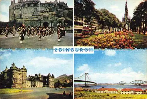 D180287 Edinburgh. Pfeifenband an der Burgesplanade. Princes Street Gardens. J.