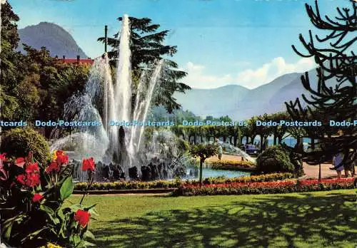 D182025 Lugano. Piazza Manzoni. Der Brunnen. Rowesa. Krüger