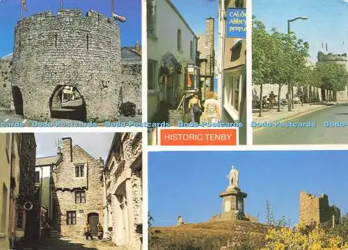 D182046 Historischer Tenby. Die Stadtmauer. Sucher Postkarten. Alan Shepherd. Mu