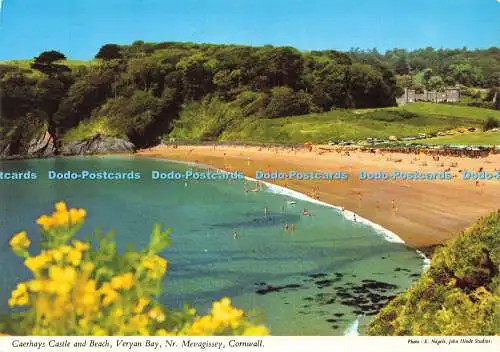 D182078 Cornwall. Caerhays Castle und Strand. Veryan Bay. John Hinde. E. Nagele