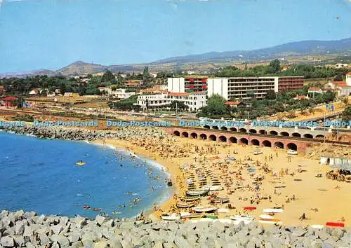 D182097 San Andres de Llavaneras. Playa. Postales C.Y.P. Farbe