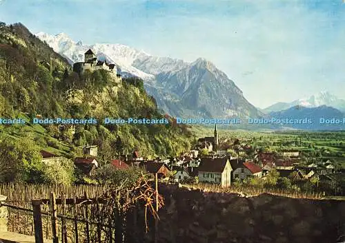 D182104 Vaduz. Gesamtansicht. Schnelles Fremdenverkehrsbüro. Freiherr v. Falz Fein. 1964