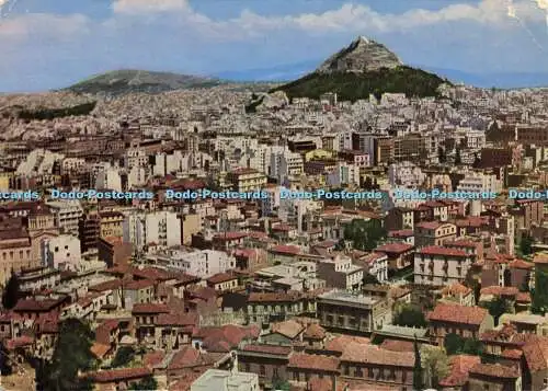 D182106 Athen. Blick auf die Stadt und Lykabettus. 1961