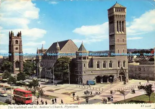 D180600 Plymouth. The Guildhall and St. Andrew Church. Valentine