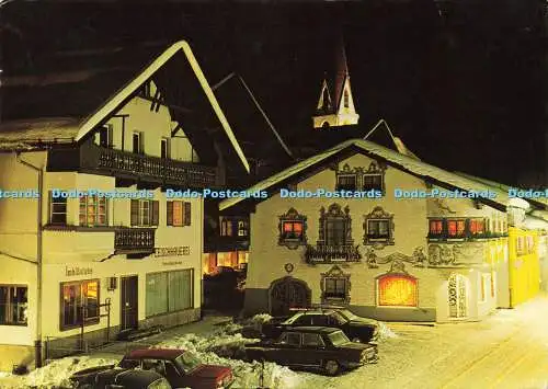 D182536 Seefeld in Tirol. Strassenmotiv bei Nacht. Risch Lau