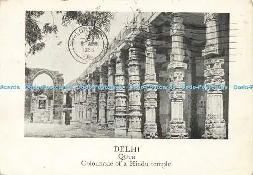 D184208 Delhi. Qutb. Kolonnade eines Hindu-Tempels. 1958