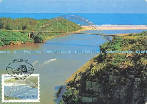 D181235 Brücken in Transkei. Mitchell Bridge. Kunstverlag. Maximale Karte