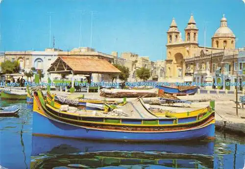 D181241 Das bunte und malerische Fischerdorf Marsaxlokk. Printex. Ca