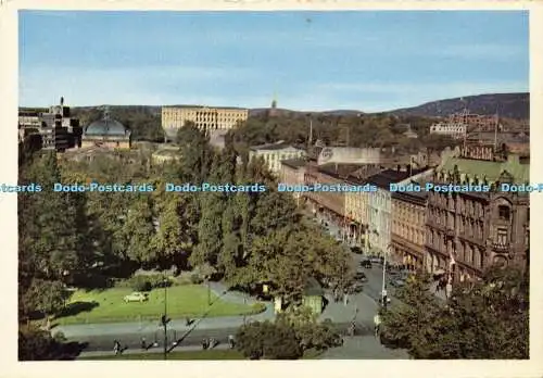 D182796 Oslo. Karl-Johan-Straße und dem Königspalast. Abel