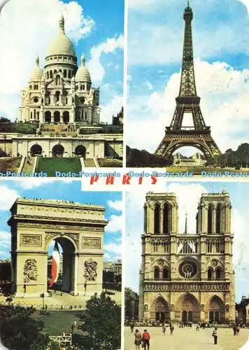 D185981 Paris. Le Sacre Coeur. La Tour Eiffel. L Arc de Triomphe. Notre Dame. Ch