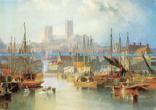 D182868 Lincoln. Usher Gallery. Der Brayford Pool und die Lincoln Cathedral. John Wi