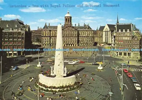 D182943 Amsterdam. Damm mit Königspalast und Nationaldenkmal. Gebr. Spanjersbe